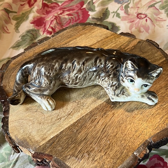 Vintage MCM Porcelain Glazed Cat / Kitty - Picture 1 of 15